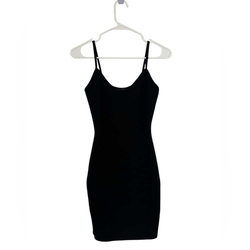 Sleek Black Spaghetti Strap Dress